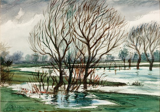 Willows (chalk and watercolour on paper od Christopher R.W. Nevinson