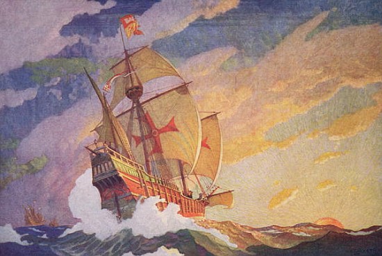 Columbus Crossing the Atlantic od Newell Convers Wyeth