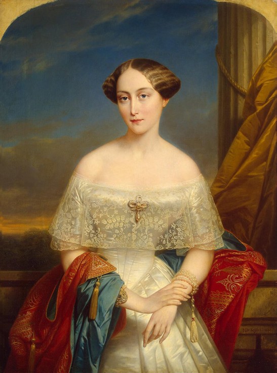 Portrait of Grand Duchess Olga Nikolaevna of Russia (1822-1892), Queen of Württemberg od Nicaise de Keyser