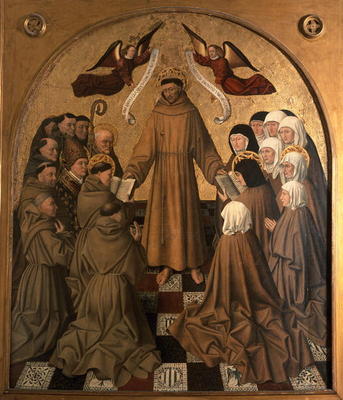 St. Francis Giving the Rule to his Disciples, panel from the Pala di Rocca (tempera & gold leaf on p od Niccolo Antonio Colantonio