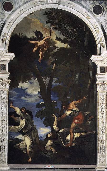 St. Peter Martyr Stabbed by Hired Assassins (copy of the painting by Titian lost in the fire of the od Niccolo Cassana