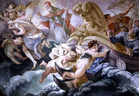The Storm Miraculously Calmed on Contact with the Medallion of Pius V (1504-72) od Niccolo Francesco Lapi