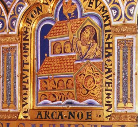 Noah and the Ark, detail of one of the 51 panels of the Verduner Altar od Nicholas of Verdun