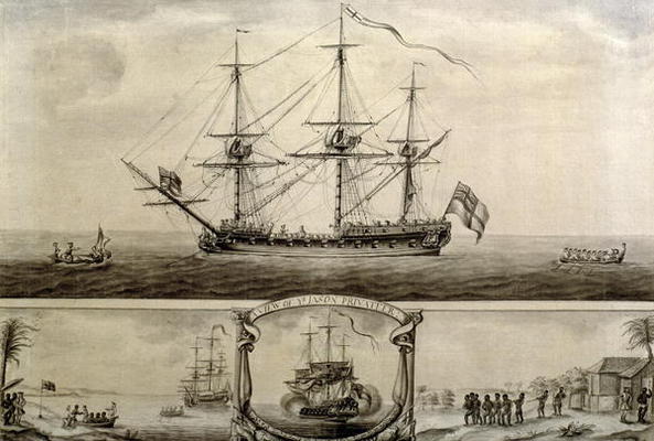 A View of Ye Jason Privateer, c.1760 (pen &ink and wash) od Nicholas Pocock