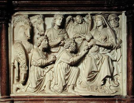 Relief depicting the Adoration of the Magi from the pulpit od Nicola Pisano