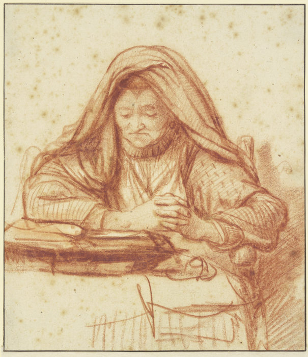 Alte Frau lesend im Gebet od Nicolaes Maes