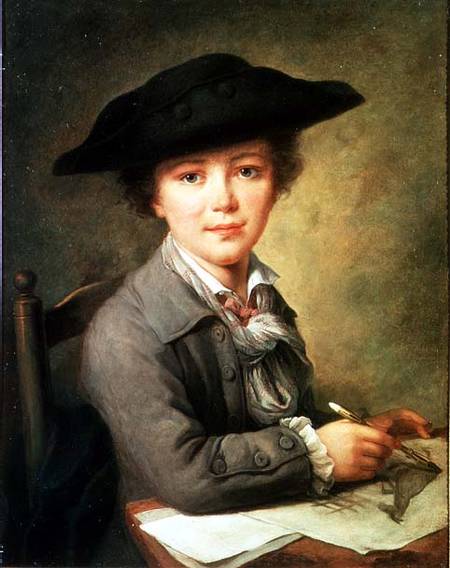 Young draughtsman in black hat od Nicolas-Bernard Lepicie