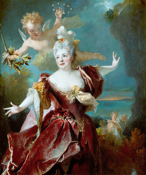 Portrait of Marie Anne de Châteauneuf , called Mademoiselle Duclos, in the role of Ariadne od Nicolas de Largillière