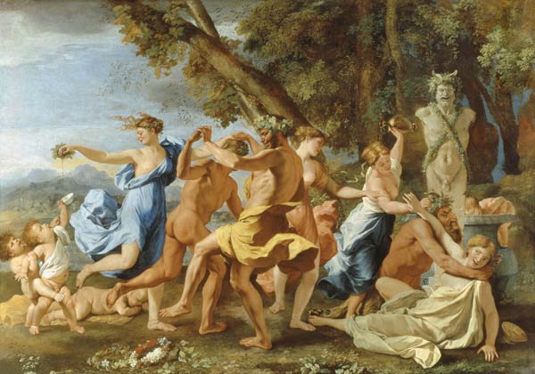 Bacchanalia in front of a Pan bust od Nicolas Poussin