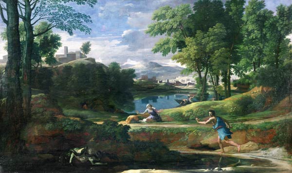 Landscape with a Man killed by a Snake, c.1648 od Nicolas Poussin