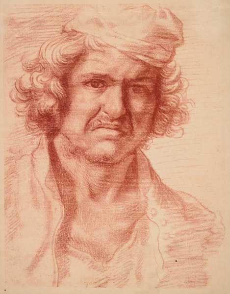Nicolas Poussin /Self-Portrait/Red Chalk od Nicolas Poussin