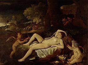 Resting Venus with Amor od Nicolas Poussin