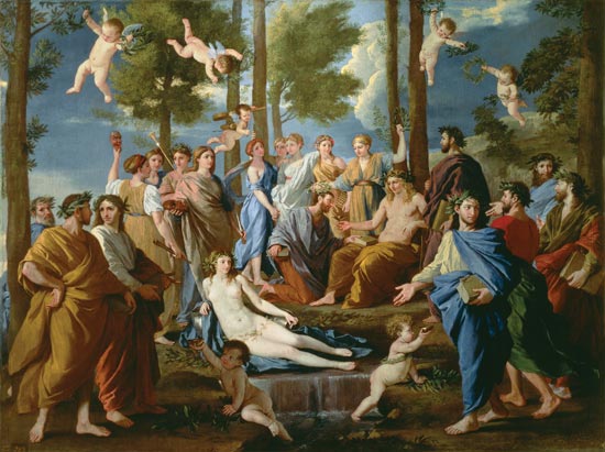 The Parnass. (Apollo in the middle) od Nicolas Poussin