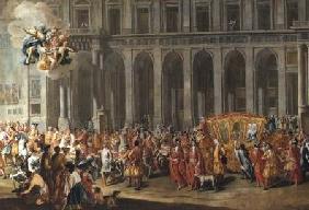 The Departure of Alois Thomas von Harrach Viceroy of Naples (1669-1742) from the Palazzo Reale di Ca