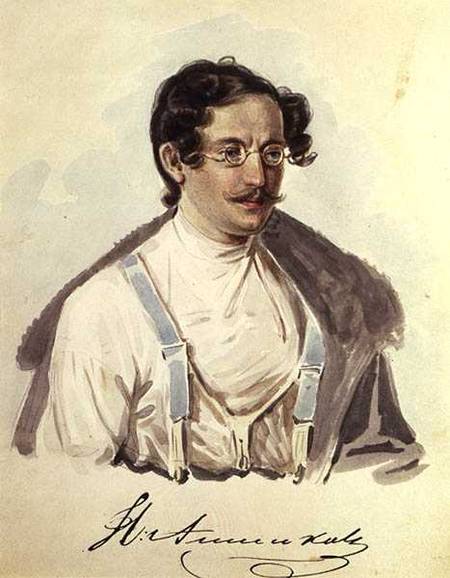 Portrait of Ivan Annenkov (1802-78) in Peter Prison od Nikolai Alexandrovich Bestuzhev