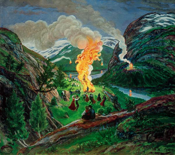 St. Hans Mittsommernachtsfeuer od Nikolai Astrup