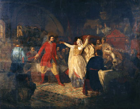 Die Grossfürstin Sophia zerreist den Gürtel von Wassily Kossoy od Nikolai Dmitrievich Dmitriev-Orenburgsky