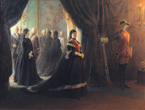 Katharina II. am Grab der Kaiserin Elisabeth od Nikolai Gay