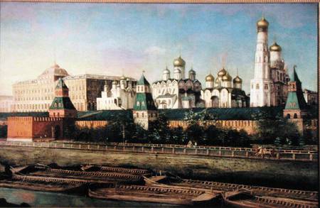 View of the Moscow Kremlin from the Embankment od Nikolai Iwanowitsch Podkljutschnikow
