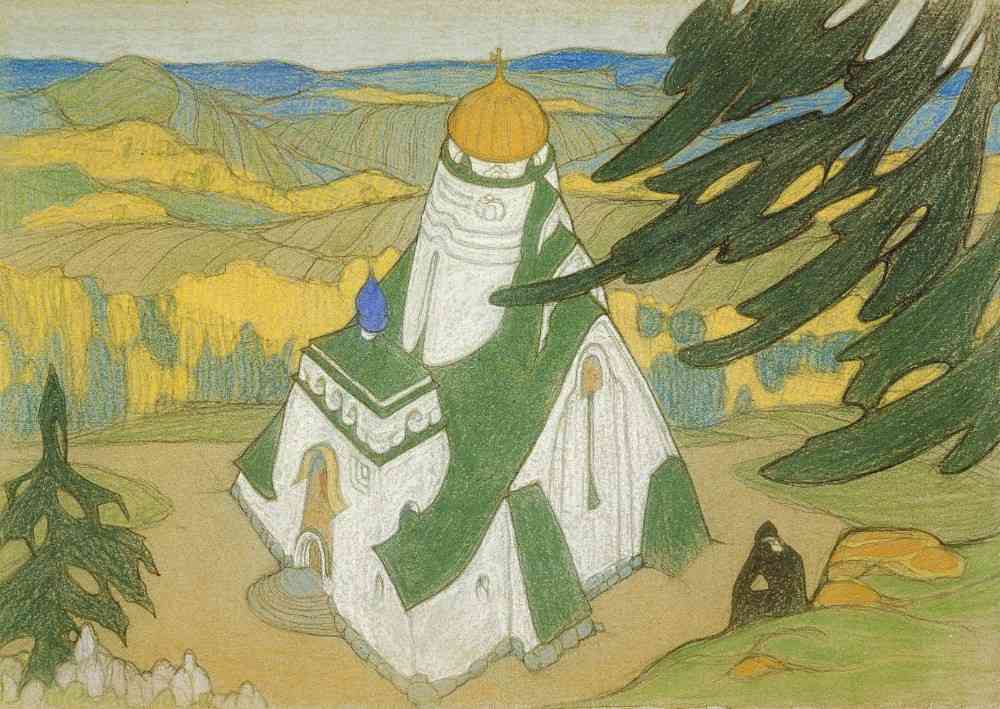 Early 20th century drawing od Nikolai Konstantinow. Roerich