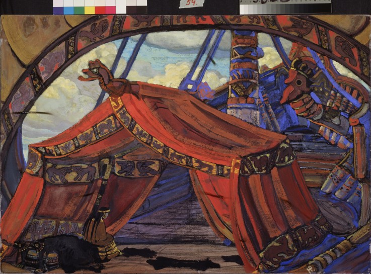 Stage design for the opera Tristan and Isolde by R. Wagner od Nikolai Konstantinow. Roerich