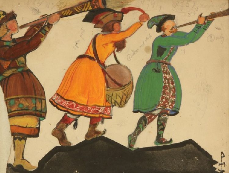 Kostümentwurf zur Oper Schneeflöckchen von N. Rimski-Korsakow od Nikolai Konstantinow. Roerich