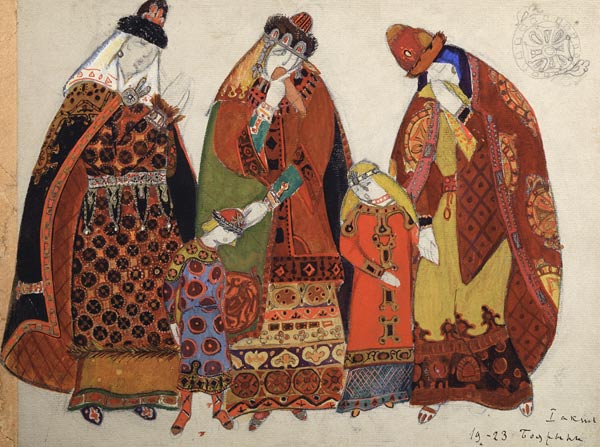 Costume design for the opera Prince Igor by A. Borodin od Nikolai Konstantinow. Roerich