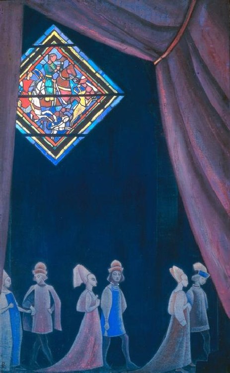 Tristan und Isolde Bühnenbildentwurf od Nikolai Konstantinow. Roerich