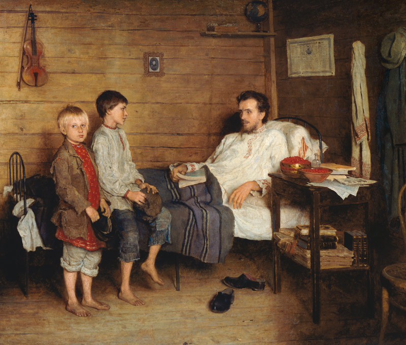 At the sick teacher?s od Nikolai P. Bogdanow-Bjelski