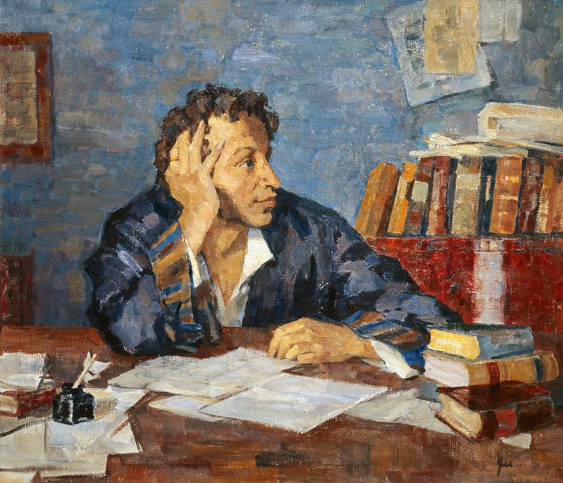 Portrait of the poet Alexander S. Pushkin od Nikolai Pavlovich Ulyanov