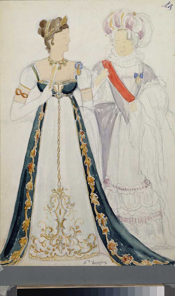 Costume design for the opera Eugene Onegin by P. Tchaikovsky od Nikolai Pavlovich Ulyanov