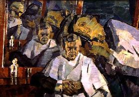 Self Portrait with the Barber, 1914-23