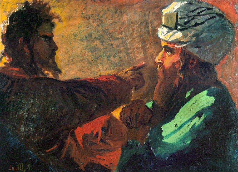 Christ and Nicodemus (Study) od Nikolai Nikolajewitsch Ge