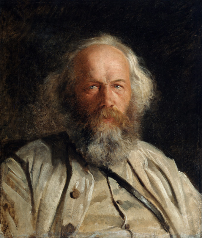 Portrait of the theorist of anarchism Mikhail A. Bakunin (1814-1876) od Nikolai Nikolajewitsch Ge