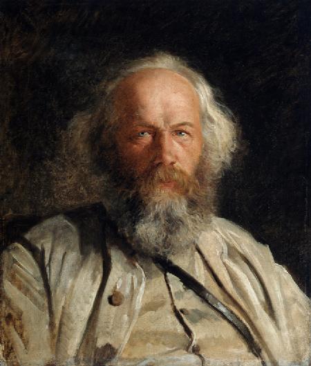 Portrait of the theorist of anarchism Mikhail A. Bakunin (1814-1876)