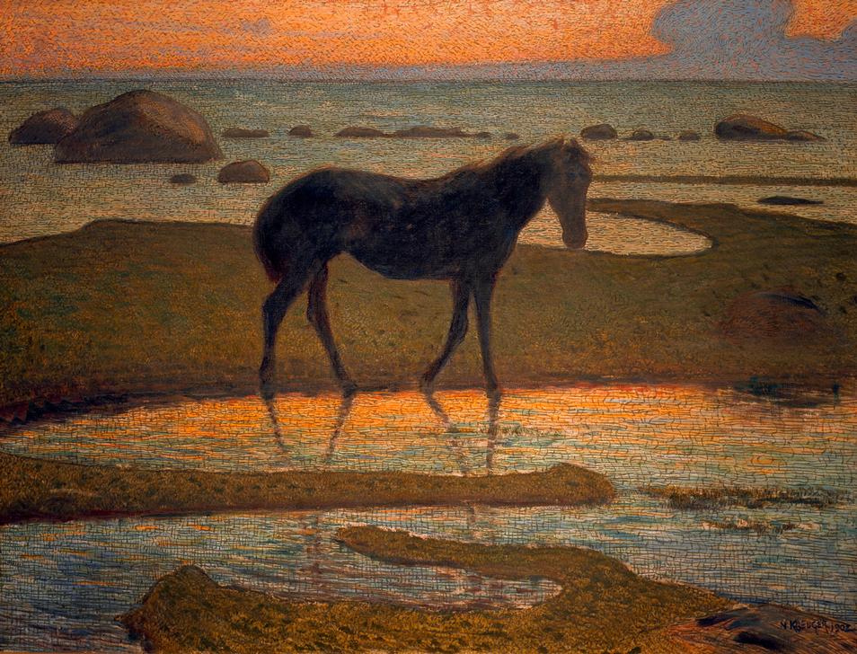 Horse on the Beach (Summer Night) od Nils Edvard Kreuger