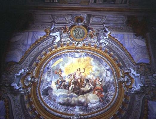 The 'Sala Pannini' (Pannini Room) detail of the trompe l'oeil ceiling (fresco) od 