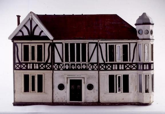 'The Edwardian Villa', a mock-Tudor style dollshouse, view of the front, English, c.1905 (mixed medi od 