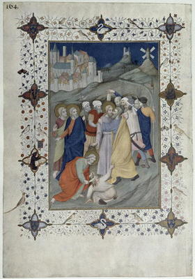 MS 11060-11061 Hours of the Cross: Matin and Laudes, The Betrayal by Judas, French, by Jacquemart de od 