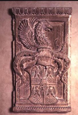 Coat of arms of the Gonzaga family, 15th century (limestone) (pair of 78772) od 