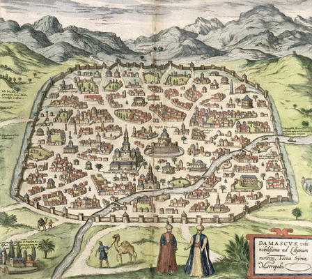 Town map of Damascus, Syria, 1620 (engraving) od 