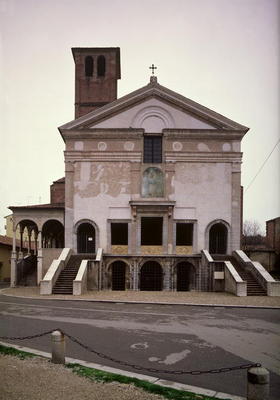 View of the facade designed by Leon Battista Alberti (1404-72), completed after his death by Luca Fa od 