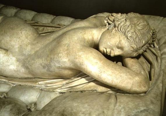 The Sleeping Hermaphrodite, copy after an original of the 2nd century BC, the mattress is an additio od 