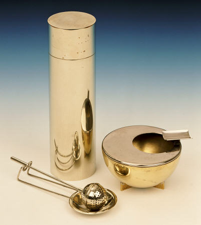 A Bauhaus Ash-Tray And Tea-Caddy With A Tea Infuser And Drop-Pan, Designed In Co-Operation With Wilh od 