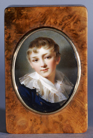 A Birch Wood Box, The Cover Set With A Portrait Of Alexander Pavlovich (1777-1825), Later Tsar Alexa od 