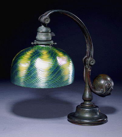 A Favrile Glass And Bronze Counter Balance Lamp,  Circa 1900-10 od 