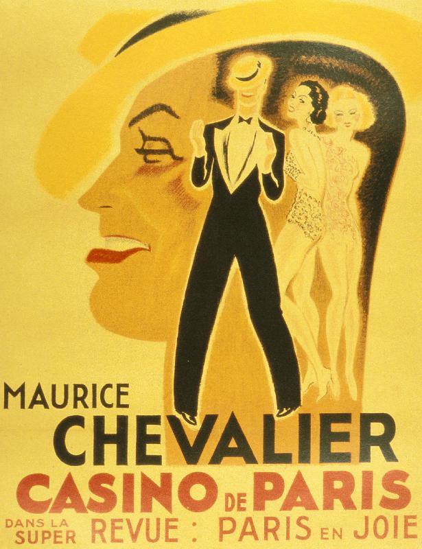 Affiche pour la revue Paris en Joie au Casino de Paris dans laquelle chante Maurice Chevalier en 193 od 