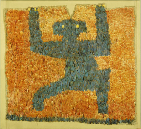 A Fine And Rare Nasca Feathered Panel, With The Figure Of A Monkey od 