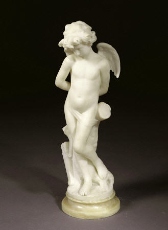 A French White Marble Figure Of Cupid, By Delongue, Late 19th Century od 