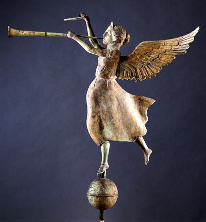 A Gilded And Molded Copper Weathervane Of The Angel Gabriel od 